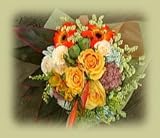 オレンジのバラの花束【BFM】