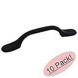 Cosmas 9533 FBフラットブラックキャビネットハードウェアFootedハンドルプル – 3 "インチ( 76 mm )穴中心 – 10パック