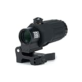 EO G33 タイプ マグニファイア 立体刻印 レプリカ ブラック EXPS STSマウント 3.25倍 Magnifire ブースター スコープ (赤)
