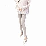 Spinas(スピナス) マタニティ レギンス 春秋 九分丈 腹囲 アジャスター付 ストレッチ素材（L,ライトグレー）