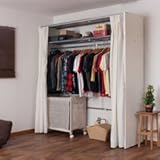 カーテン付きクローゼットロッカー上棚付き スタンダードタイプ ナチュラル色 NJ-0362