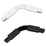 ダクトレール用連結器 フレキシブルジョインタ 配線ダクトレール用 ライティングレール用 ジョインタ 照明器具部品 ブラック 黒 ダクトレール 連結器 (フレキシブルジョインタ, ブラック)