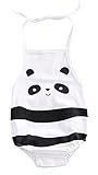 (コ-ランド) Co-land ベビー ロンパース 可愛い 赤ちゃん用 オールインワン ホルターネック 動物プリント キッズ服 ショートパンツ 73 パンダ