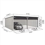 ヨドガレージ　ラヴィージュ　VGB-3355　一般型　標準高タイプ　2連棟　【シャッター車庫　ガレージ】 　ウッディブラウン（受注生産）