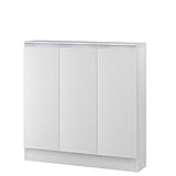 岩附(IWATSUKI) 扉付き収納棚 ホワイトウッド 幅80cm 奥行19.4 高さ90 オーダー 幅木よけカット加工無し MIO-9080SWW