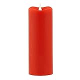 PacificアクセントSolare FlamelessアイボリーWax Candle 3 diam. x 9H in. レッド FLA-SOL3D-3.9CR