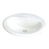 Samson TL-1554-01 Akron Oval Drop-In Vitreous China Lavatory 4-Inch Centers, White [並行輸入品]