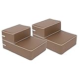 RAKU 犬ステップ 犬階段 ステップペット レザー 犬用踏み台 ペット用階段 ペット 犬 猫 ステップ はしご 踏み台 洗える 小型犬 老犬介護 ケガ防止 滑り止め(ブラウン（２個セット）)