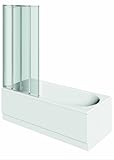 Folding Bath/Shower Screen With Polished Silver Frame