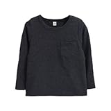 enchante petit(アンシャンテ プティ) キッズ 子供 胸ポケット付もっちりベーシック長袖カットソー≪全12色≫ 100cm #チャコール