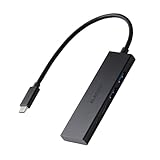 エレコム USBハブ USB-C 5Gpbs USB-A×2 Type-C-×2 USB PD 100W対応 バスパワー 4ポート ブラック U3HC-H041PBK