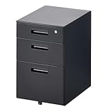 オフィスコム デスクワゴン サイドワゴン 3段 スチール 幅395×奥行550×高さ616mm ブラック 鍵付き キャスター付き OC-SW-3-BK