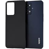 OPPO Reno7 A ケース ハード 光沢 ハードケース シンプル 単色 ストラップホール (OPG04) 【 ブラック 】