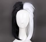 ディズニー クルエラ クルエラ・ド・ヴィル 黑白魔女 コスプレウィッグ cosplay wig イベント ハロウィン 仮装 専用ネット付風