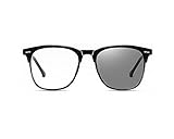 [Granvan] ブルーライトカット メガネ 度なし 調光レンズ pcメガネ uvカット ウェリントン おしゃれ Tr90 パソコン用メガネ 伊達メガネ だてめがね 軽量 レディース メンズ ケース付き