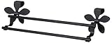Spectrum Diversified Flower Double Towel Bar, Over the Cabinet Door, Black [並行輸入品]
