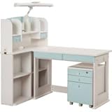 【メーカー直送】システムデスク ブリーラ ブルー 上棚 商品コード：96920 不二貿易