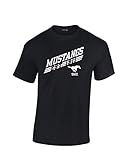 NCAA SMU Mustangs 100 %防縮加工半袖Tシャツ、黒、4 x l