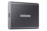 SAMSUNG (サムスン) T7 ポータブルSSD 500GB - 最大1,050MB/秒 - USB 3.2 外付け ソリッドステートドライブ グレー (MU-PC500T/AM)