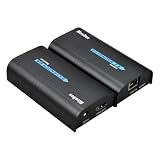 Mirabox HDMIエクステンダー 400フィート(120m)、1対多オーバーIP LANスイッチ、1080P@60HzフルHDビデオとオーディオ、単一のCat5 Cat5e Cat6 Cat6e Cat7ケーブル、トランスミッターとレシーバー