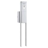クオール 門柱＋ポスト(左)＋LED3点セット (ドアホン穴開き) KS-GP10A-E-M3L-L ライトグレー ナスタ