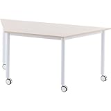 R・Fヤマカワ キャスターテーブル ホワイト脚 台形 ナチュラル RFCTT-WL8016DNA