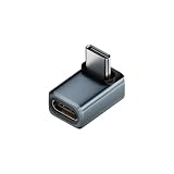 安心の日本企業 Thunderbolt5互換性あり Type-C アダプター 80Gbps PD240W 急速充電対応 8K60Hz L字 オスーメスTB5 (Aタイプ, 1個)