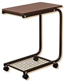 【ソファサイドやベッドサイドに】 キャスター付き サイドテーブル (ウォールナット/WAL)