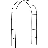 国華園 鉄製アーチDX 1個 幅146×奥行40×高さ240cm パイプ径19mm ブラック 鉄製 アイアン バラアーチ