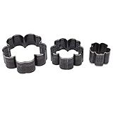 3PCS レザークラフト 梅の花 型抜き ポンチ パンチカッター クラフトパンチ工具 DIY ハンドメイド 革細工 端落とし 30mm 50mm 70mm 合金鋼 革工芸品 手作り 穴あけ工具