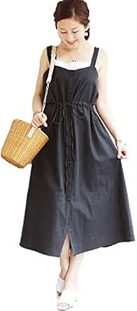 Amazon Co Jp Milk Tea 授乳服 マタニティリネン オーバーワンピース アッシュネイビー 全3色 綿 麻素材の授乳ワンピース ミルクティー コットン リネン 大きいサイズ 夏 春 ジャンスカ ジャンパースカート 簡単授乳 ママ 出産準備 産前 産後 レディース 服