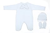 pamuku有機Angel WingベビーボディスーツOnesie Baby Footieベビーロンパースベビーギフト カラー: ブルー