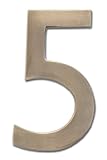 Architectural Mailboxes 3585AB-5 Solid Cast Brass 5 in. Antique Brass Floating House Number 5