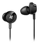 フィリップス SHE4305BK BASS+ インイヤー有線ヘッドホン マイク付き - ブラック