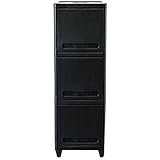 弁天インテリア 収納ラック 【 鏡面仕上げ / 前面扉 / 滑り止め付き 】 ブラック 【 組立品 】