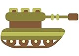 Wallmonkeys Cute Cartoon Military Tank 2 Peel and Stick Wall Decals WM32541 (60 in W x 42 in H) [並行輸