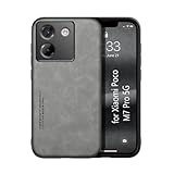 Kepuch Silklike ケース 対応 Xiaomi Poco M7 Pro 5G カバー ビルトインメタルプレート - 灰
