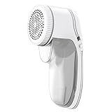 毛玉取り 洋服のけだまとり 電池式 強力3枚ブレード 生地を傷めない ブラン 軽量 コンパクト ホワイト