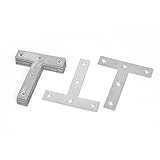 uxcell 棚受 アングルブラケット　ステンレス鋼製　シルバートーン 80mmx80mm Tデザイン 10個入り
