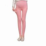 Spinas(スピナス) マタニティ スリム パンツ ストレッチ素材 ポケット付き パステルカラー（2XL,ピンク）