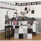 GEENNY Boutique Crib Bedding Set, Beautiful Black White Flower and Dot, 13 Piece by GEENNY Baby [並行輸