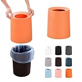 ゴミ箱 ゴミ袋が見えない 丸型 ビニール袋隠す 8L/12L シンプル リビング キッチン 洗面所 オフィス ごみ箱 ごみばこ フタなし ルクレール 2重構造 (オレンジ, Lサイズ 12L)
