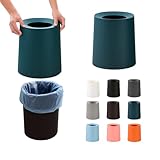 ゴミ箱 ゴミ袋が見えない 丸型 ビニール袋隠す 8L/12L シンプル リビング キッチン 洗面所 オフィス ごみ箱 ごみばこ フタなし ルクレール 2重構造 (グリーン, Mサイズ 8L)
