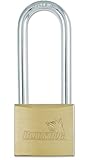 Black Dog 55183 Solid Brass Long Shackle Padlock Keyed Different, 2 Inch by Black Dog