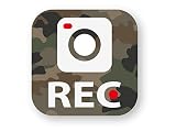ドラレコステッカー(ラウンドスクエアREC/カモ) (M) W100×H100mm 再帰反射タイプ 屋外耐候5年 耐水 ハードコート 防犯 反射ステッカー工房