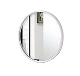 ミラー、ラウンド化粧鏡、バスルームミラー - 壁掛けヨーロッパの壁掛けミラー金属サイドフレーム (色 : 白, サイズ さいず : 70cm)