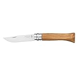 OPINEL NO 8VRI OLIVE HANDLE KNIFE (8.5CM BLADE)