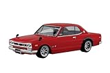 青島文化教材社(AOSHIMA) 楽プラ スナップキット No.16CU-RD ニッサン C10 スカイライン 2000GT-R カスタムホイール (レッド) 1/32スケール 色分け済みプラモデル