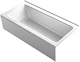 KOHLER 848-0 Bellwether 66" x 32" Alcove Bath with Integral Apron, Tile Flange and Right-Hand Drain,