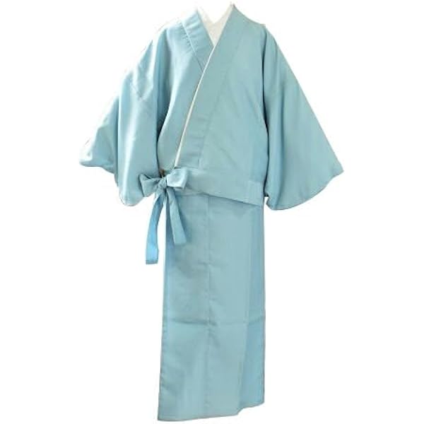 ライトデニム着物 単衣 M Amazon | 二部式着物 デニム着物 ブルー 洗えるセパレート着物